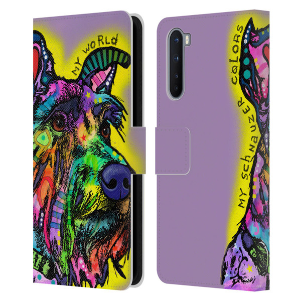 Dean Russo Dogs 3 My Schnauzer Leather Book Wallet Case Cover For OnePlus Nord 5G