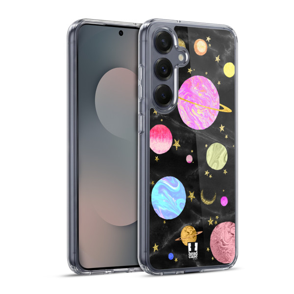 Head Case Designs Marble Galaxy Planets Soft Gel Case for Samsung Galaxy S25+ & MagSafe