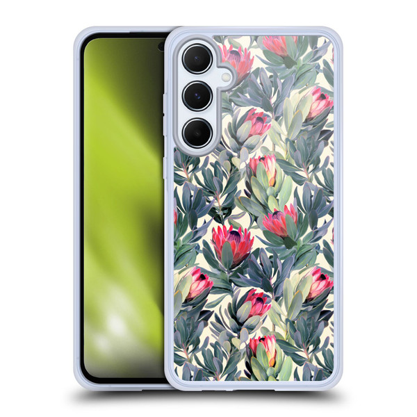 Micklyn Le Feuvre Florals Painted Protea Soft Gel Case for Samsung Galaxy A55 5G