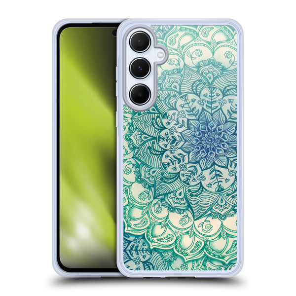 Micklyn Le Feuvre Mandala 3 Emerald Doodle Soft Gel Case for Samsung Galaxy A55 5G