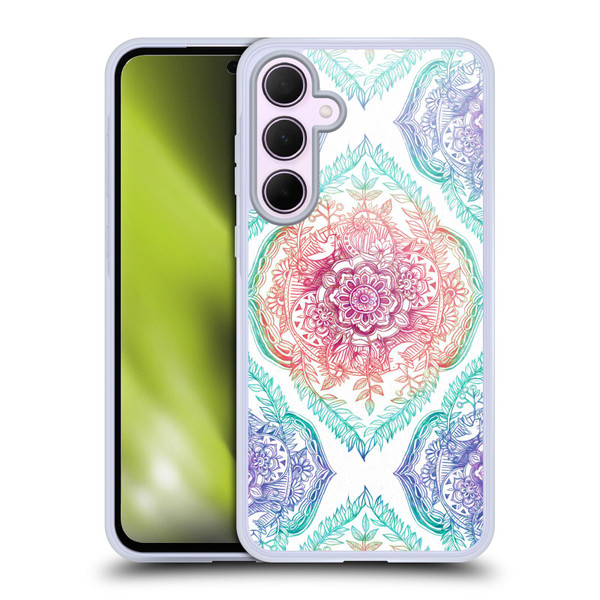Micklyn Le Feuvre Floral Patterns Indian Ink Rainbow Version Soft Gel Case for Samsung Galaxy A35 5G