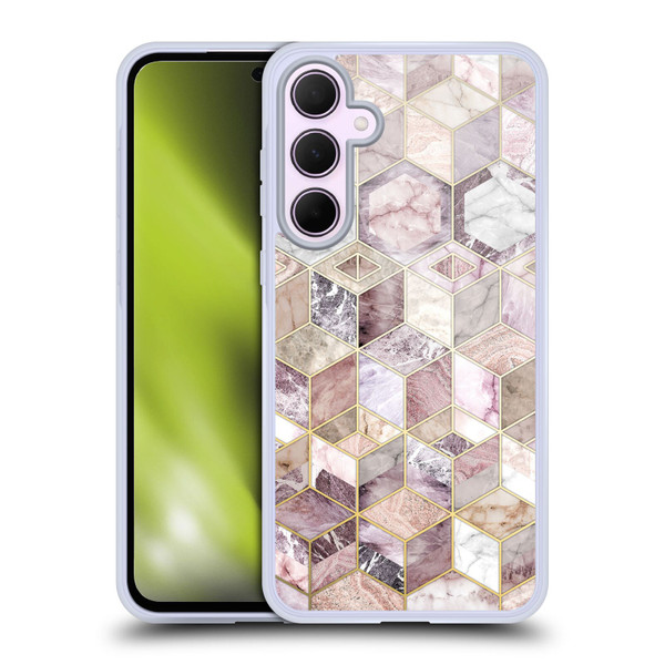 Micklyn Le Feuvre Marble Patterns Blush Quartz Honeycomb Soft Gel Case for Samsung Galaxy A35 5G