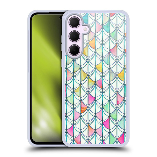 Micklyn Le Feuvre Patterns Fish Scale Cutout Soft Gel Case for Samsung Galaxy A35 5G