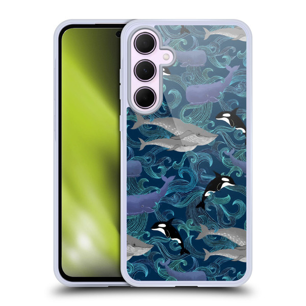 Micklyn Le Feuvre Patterns Giants in Teal Soft Gel Case for Samsung Galaxy A35 5G