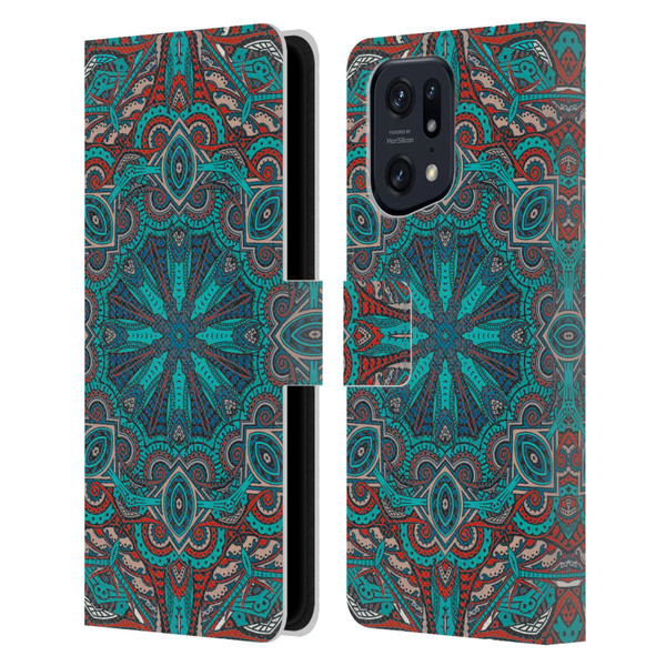 Aimee Stewart Mandala Moroccan Sea Leather Book Wallet Case Cover For OPPO Find X5 Pro