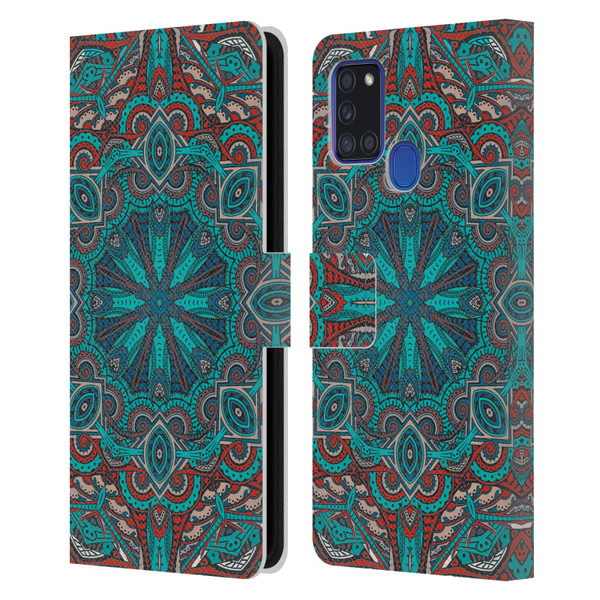 Aimee Stewart Mandala Moroccan Sea Leather Book Wallet Case Cover For Samsung Galaxy A21s (2020)