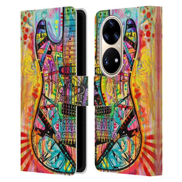 Dean Russo Pop Culture Guitar Leather Book Wallet Case Cover For Huawei P50 Pro