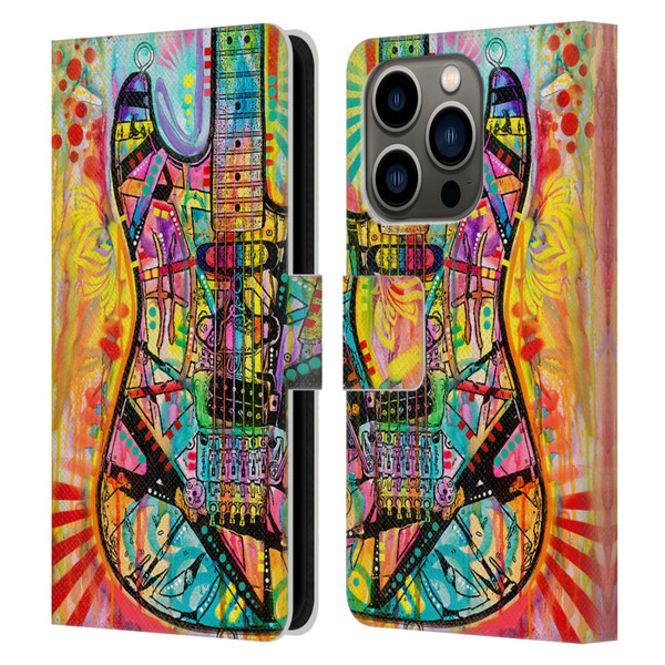 Dean Russo Pop Culture Guitar Leather Book Wallet Case Cover For Apple iPhone 14 Pro