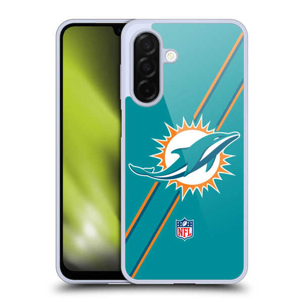 NFL Miami Dolphins Logo Stripes Soft Gel Case for Samsung Galaxy A26 5G