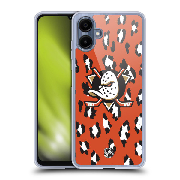 NHL Anaheim Ducks Leopard Pattern Soft Gel Case for Samsung Galaxy A06 4G / 5G
