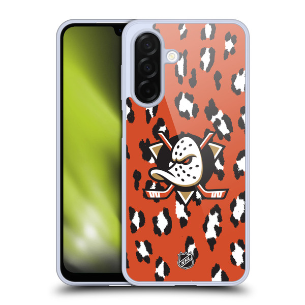 NHL Anaheim Ducks Leopard Pattern Soft Gel Case for Samsung Galaxy A26 5G