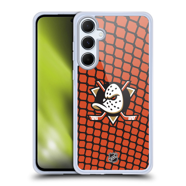 NHL Anaheim Ducks Net Pattern Soft Gel Case for Samsung Galaxy A55 5G