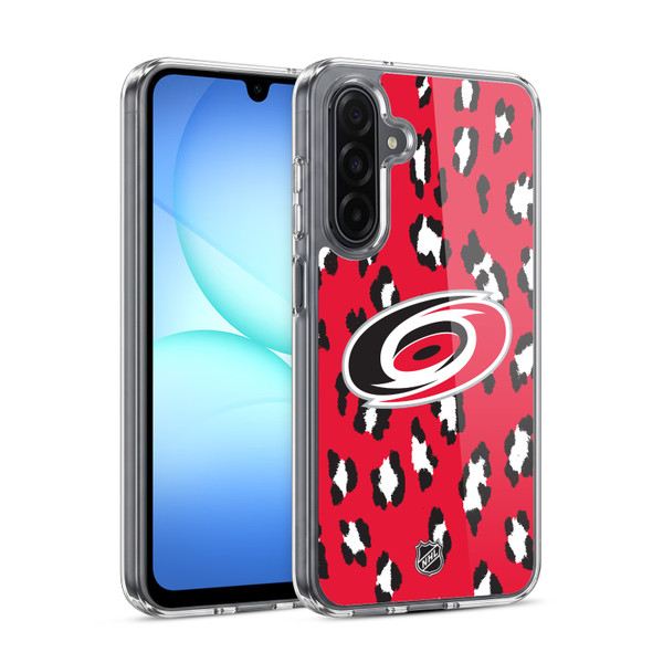 NHL Carolina Hurricanes Leopard Pattern Soft Gel Case for Samsung Galaxy A17 4G / 5G