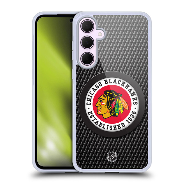 NHL Chicago Blackhawks Puck Texture Soft Gel Case for Samsung Galaxy A35 5G