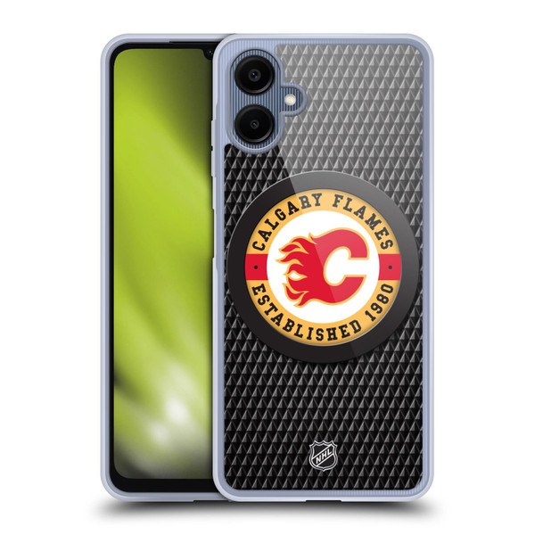NHL Calgary Flames Puck Texture Soft Gel Case for Samsung Galaxy A06 4G / 5G