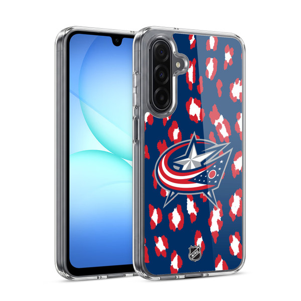 NHL Columbus Blue Jackets Leopard Pattern Soft Gel Case for Samsung Galaxy A17 4G / 5G