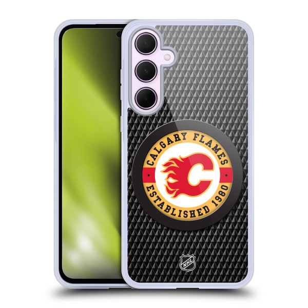 NHL Calgary Flames Puck Texture Soft Gel Case for Samsung Galaxy A35 5G