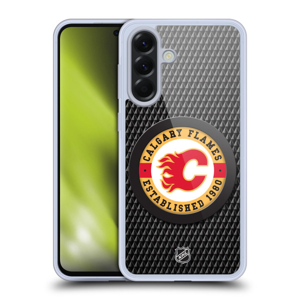 NHL Calgary Flames Puck Texture Soft Gel Case for Samsung Galaxy A56 5G