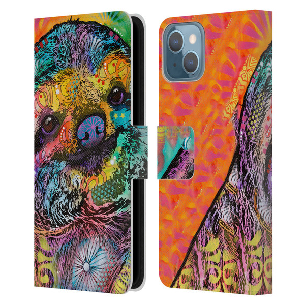 Dean Russo Wildlife 3 Sloth Leather Book Wallet Case Cover For Apple iPhone 13
