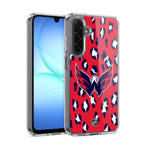 NHL Washington Capitals Leopard Pattern Soft Gel Case for Samsung Galaxy A17 4G / 5G