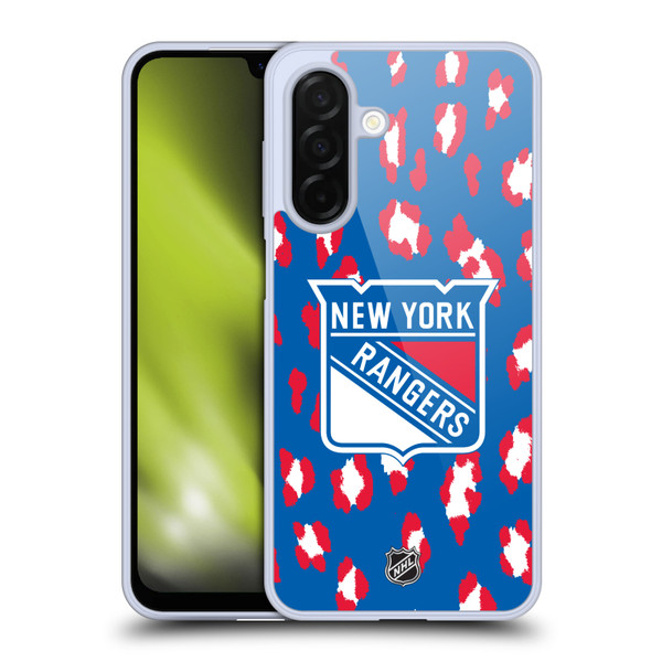 NHL New York Rangers Leopard Pattern Soft Gel Case for Samsung Galaxy A26 5G