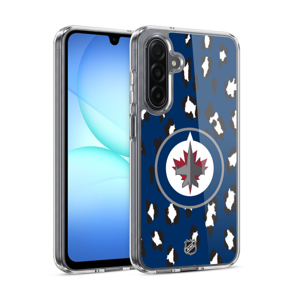 NHL Winnipeg Jets Leopard Pattern Soft Gel Case for Samsung Galaxy A17 4G / 5G