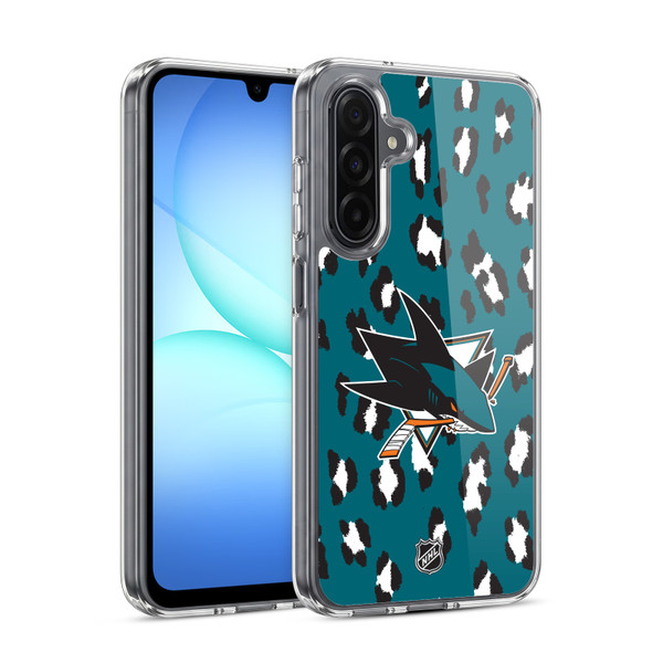 NHL San Jose Sharks Leopard Pattern Soft Gel Case for Samsung Galaxy A17 4G / 5G