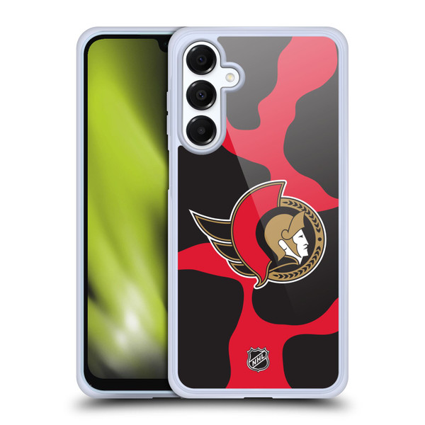 NHL Ottawa Senators Cow Pattern Soft Gel Case for Samsung Galaxy A16 5G & MagSafe