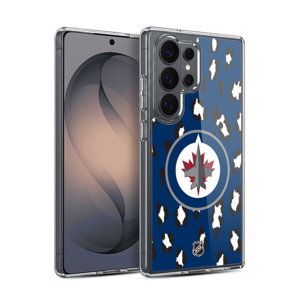 NHL Winnipeg Jets Leopard Pattern Soft Gel Case for Samsung Galaxy S26 Ultra