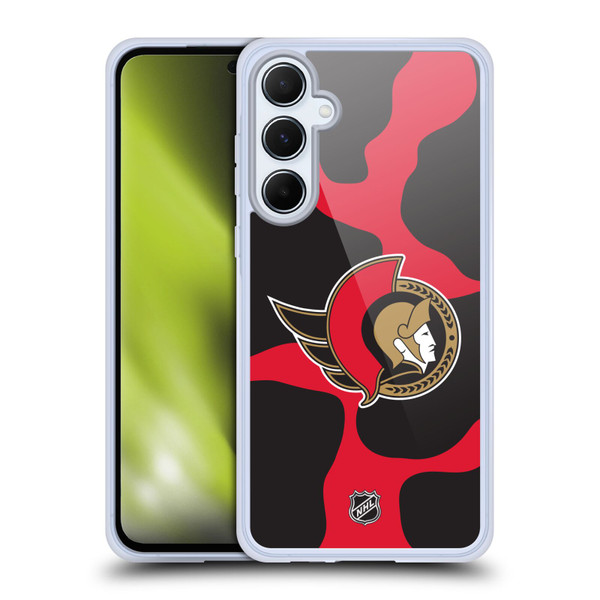 NHL Ottawa Senators Cow Pattern Soft Gel Case for Samsung Galaxy A55 5G