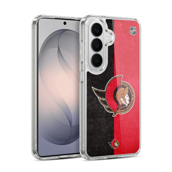 NHL Ottawa Senators Half Distressed Soft Gel Case for Samsung Galaxy S26 Plus