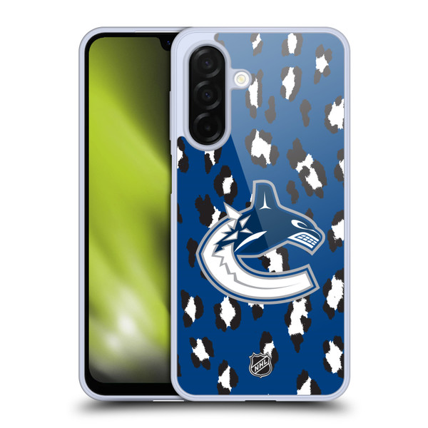 NHL Vancouver Canucks Leopard Pattern Soft Gel Case for Samsung Galaxy A26 5G
