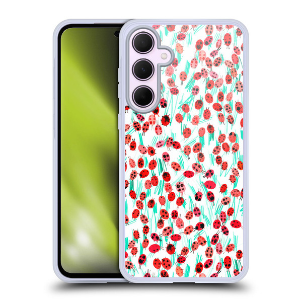 Ninola Patterns Ladybugs On Grass Soft Gel Case for Samsung Galaxy A35 5G