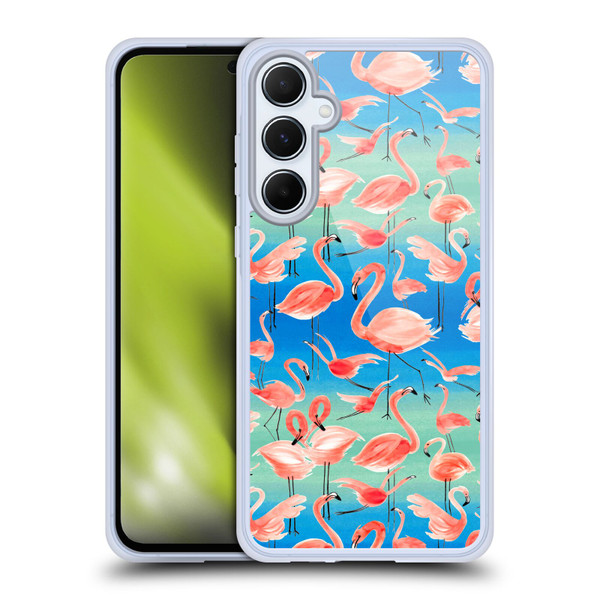 Ninola Patterns Flamingos Soft Gel Case for Samsung Galaxy A55 5G