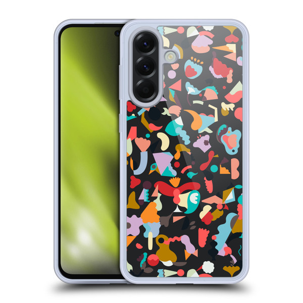 Ninola Patterns Imaginary Geo Animals Black Soft Gel Case for Samsung Galaxy A56 5G