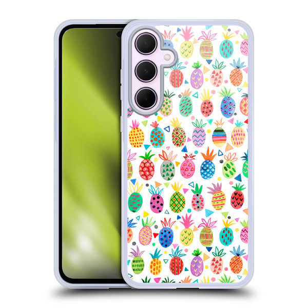 Ninola Mix Patterns Geometric Pineapples Soft Gel Case for Samsung Galaxy A35 5G