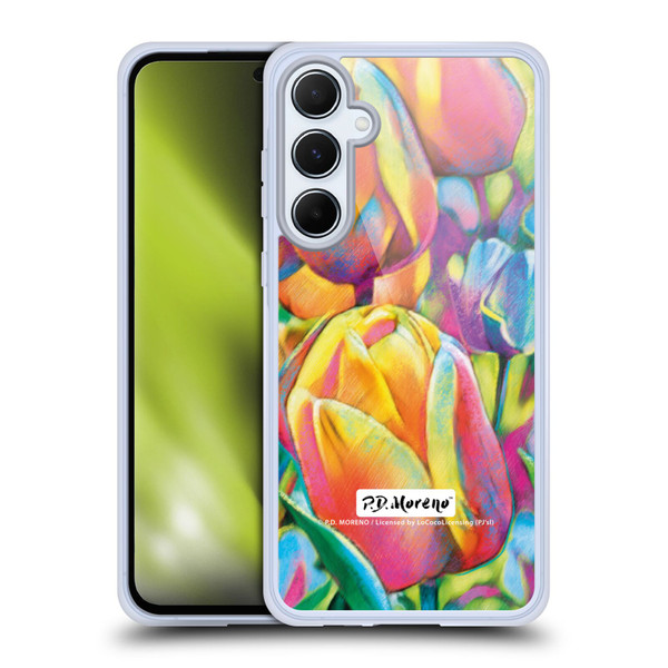 P.D. Moreno Assorted Design Tulips Soft Gel Case for Samsung Galaxy A55 5G