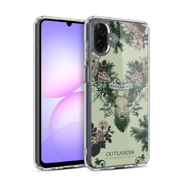 Outlander Composed Graphics Floral Deer Soft Gel Case for Samsung Galaxy A07 4G