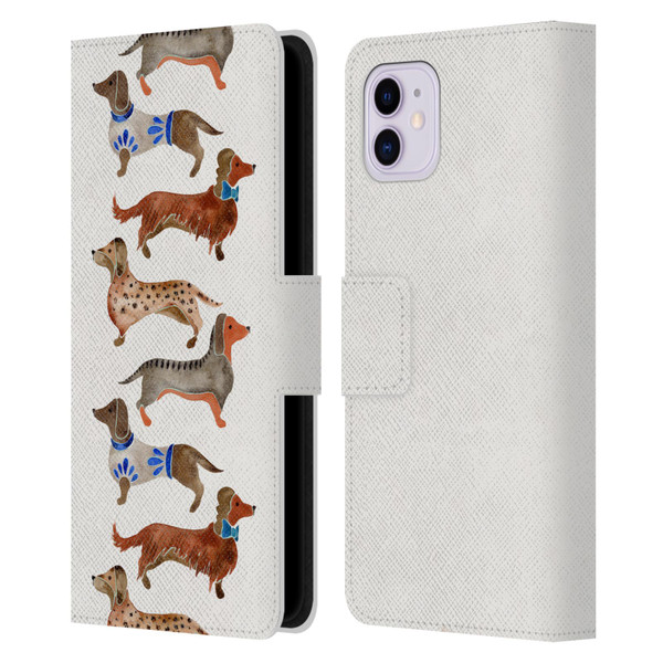 Cat Coquillette Animals Dachshunds Leather Book Wallet Case Cover For Apple iPhone 11