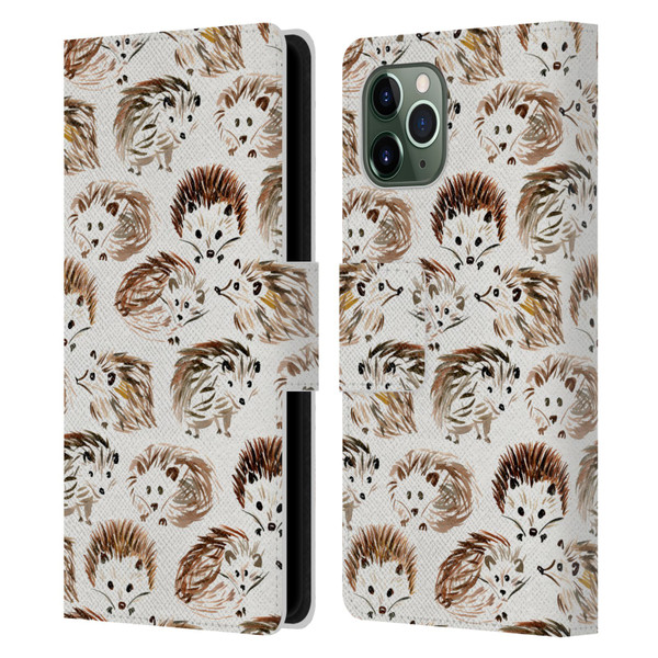 Cat Coquillette Animals Hedgehogs Leather Book Wallet Case Cover For Apple iPhone 11 Pro