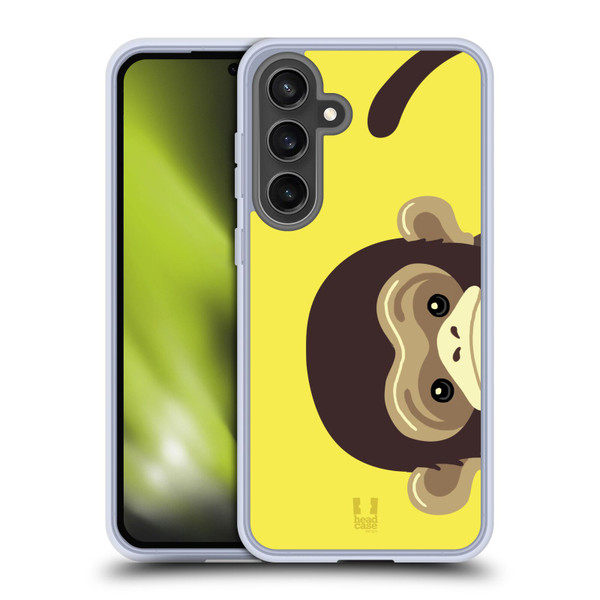 Head Case Designs Peeking Animals Monkey Soft Gel Case for Samsung Galaxy S24 FE & MagSafe