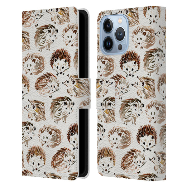 Cat Coquillette Animals Hedgehogs Leather Book Wallet Case Cover For Apple iPhone 13 Pro Max