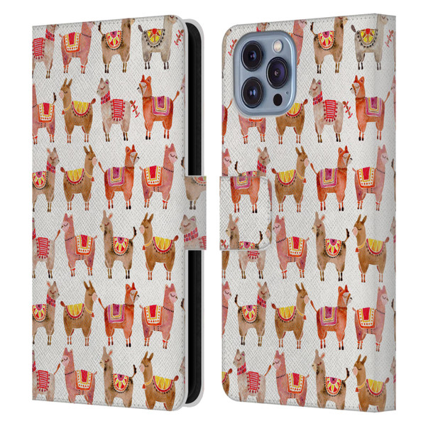 Cat Coquillette Animals Alpacas Leather Book Wallet Case Cover For Apple iPhone 14