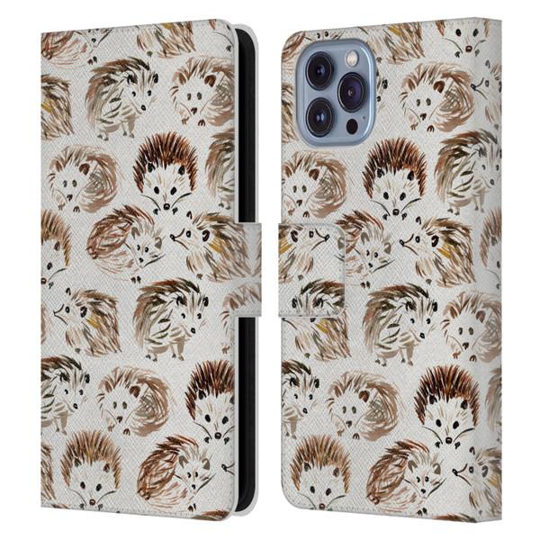 Cat Coquillette Animals Hedgehogs Leather Book Wallet Case Cover For Apple iPhone 14