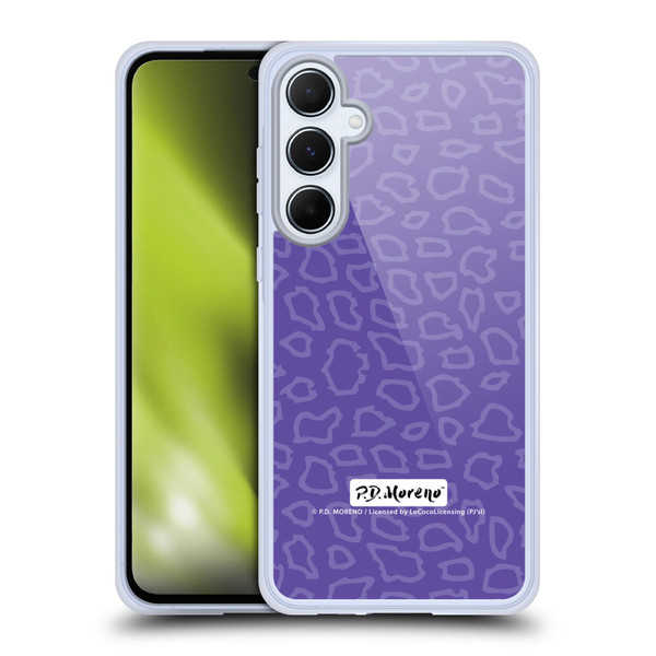P.D. Moreno Patterns Purple Leopard Soft Gel Case for Samsung Galaxy A55 5G