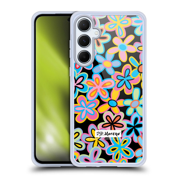 P.D. Moreno Patterns Retro Flowers Soft Gel Case for Samsung Galaxy A55 5G