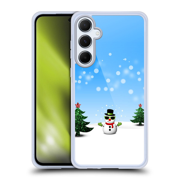 PLdesign Christmas Cool Snowman Soft Gel Case for Samsung Galaxy A55 5G