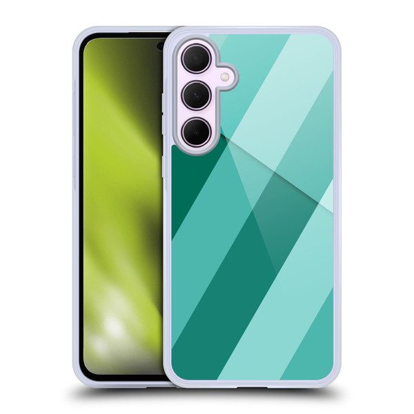 PLdesign Geometric Cyan Modern Soft Gel Case for Samsung Galaxy A35 5G