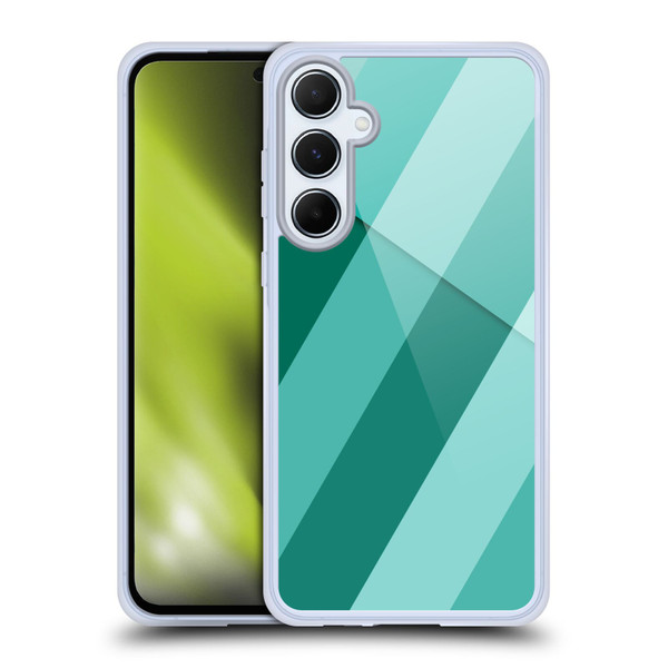 PLdesign Geometric Cyan Modern Soft Gel Case for Samsung Galaxy A55 5G