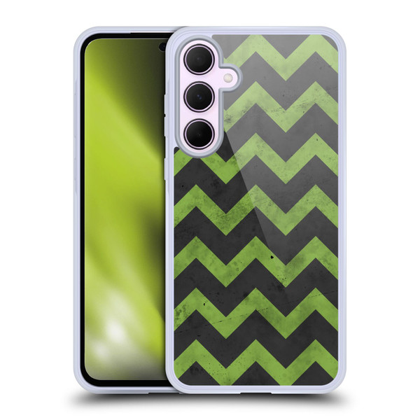 PLdesign Geometric Patterns Green Gray Vintage Soft Gel Case for Samsung Galaxy A35 5G